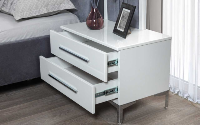 Tables de chevet en bois blanc Designer exclusif r Table de chevet Mobilier de chambre