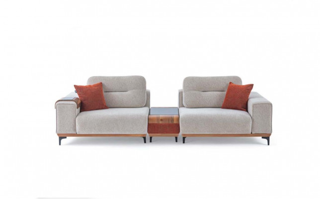 Élégant canapé 3 places avec une table d'appoint pour salon design