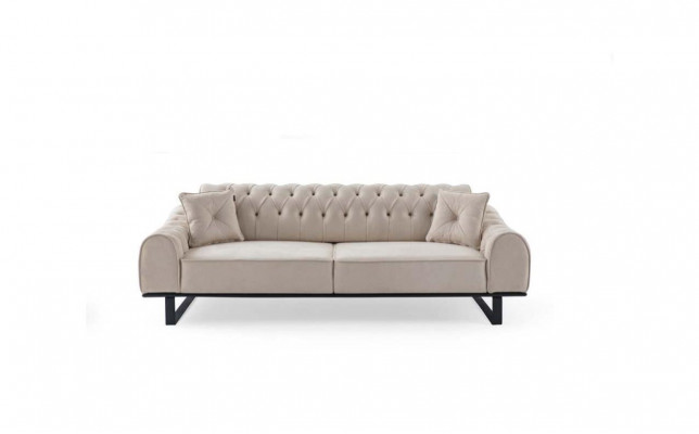 3 places de salon exclusives Beige Canapés de designer de luxe neufs