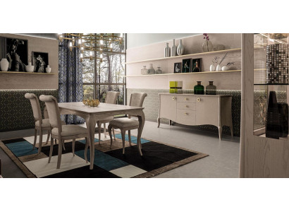 Ensemble de salle à manger classique Table Chaise Commode Set de salle à manger Chaises 6 pièces