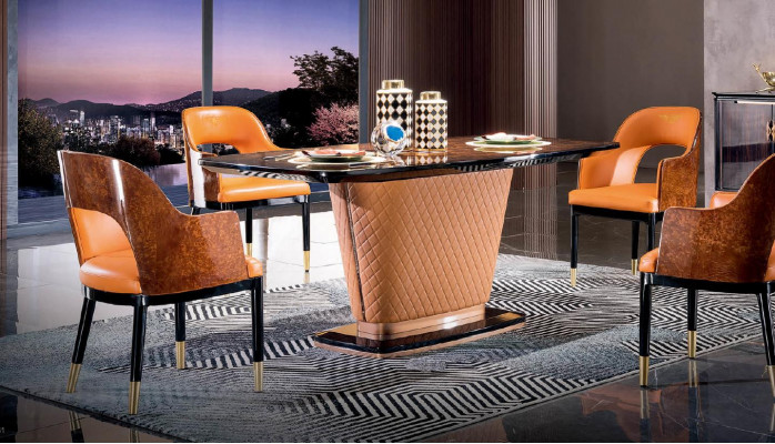 Moderne Esstisch Holztisch Holz Design Tische Leder Tische Esszimmer  Moderne table à manger Table en bois Conception de bois Tables en cuir Salle à manger