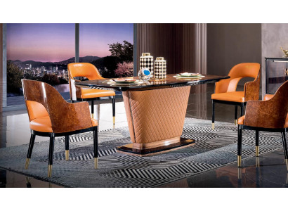 Moderne Esstisch Holztisch Holz Design Tische Leder Tische Esszimmer  Moderne table à manger Table en bois Conception de bois Tables en cuir Salle à manger