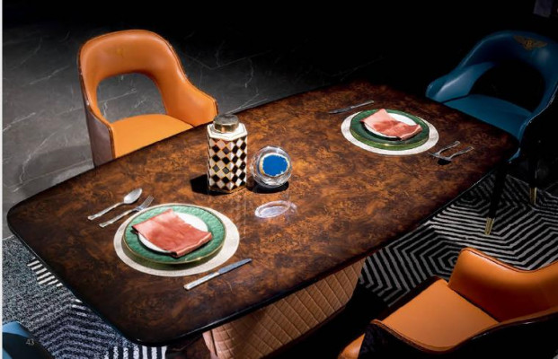 Moderne Esstisch Holztisch Holz Design Tische Leder Tische Esszimmer  Moderne table à manger Table en bois Conception de bois Tables en cuir Salle à manger
