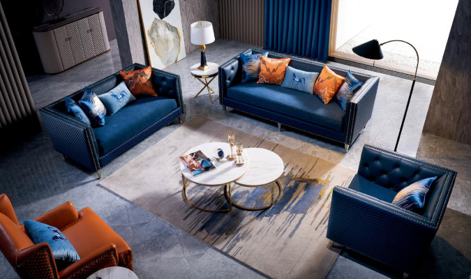 Conception canapé trois places Canapé rembourré Sièges Canapés Mobilier de chambre 3 places