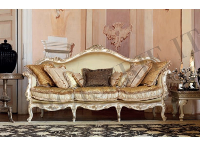 Canapé rembourrage bois canapé canapé baroque rococo luxe Italie trois places nouveau meuble