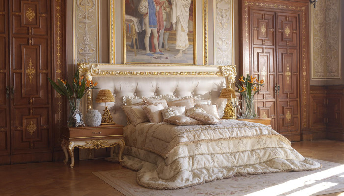 Lit Chesterfield Lit double Lits de luxe Affiche Bois Meubles italiens neufs