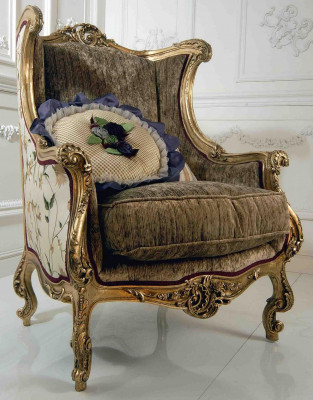 Fauteuil Bibliothèque Fauteuil Cabriolet Tapisserie Mobilier Italien Chaises de Luxe Neuf