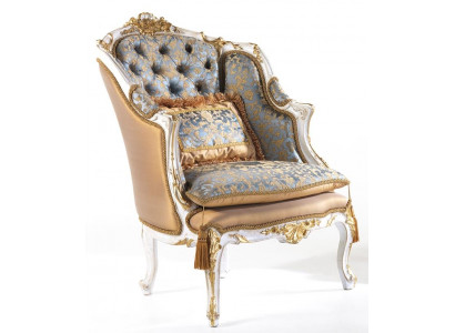 Fauteuil Club Lounge Designer Fauteuil à dossier Rembourrage Canapé 1 Place Bois avec Tissu nouveau