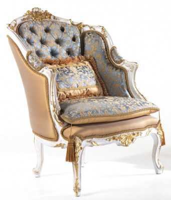 Fauteuil Bibliothèque Fauteuil de Lecture Fauteuil Crapaud Canapé Tapisserie Mobilier Italien Luxe