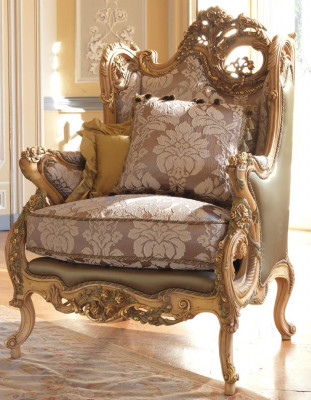 Fauteuil Canapé Affiche en Tissu Classique de Luxe Classique 1 Place Meuble