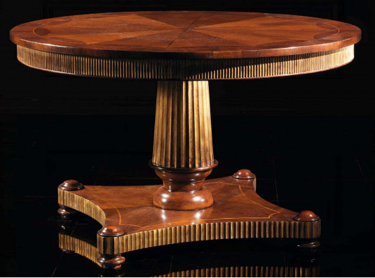 Table de salle à manger ronde Table en bois massif Tables de salle à manger Meubles de salle à manger Classique Tables à manger Bois