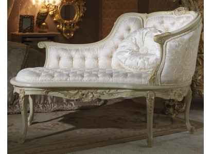 Canapé Chesterfield-style Lounge Canapé rembourré Longue chaise de club Blanc Baroque nouveau
