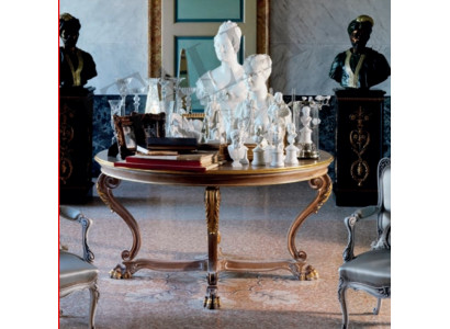Table à manger Ronde Tables de salon en bois Mobilier baroque italien royal baroque