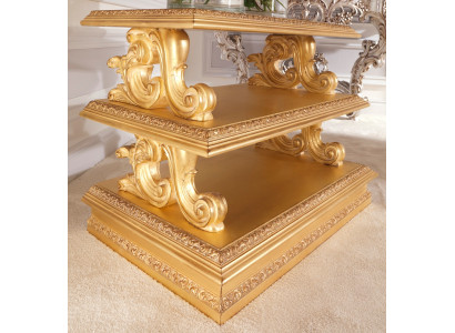 Table d'appoint en bois massif Baroque Rococo Table basse Tables d'appoint Meubles classiques