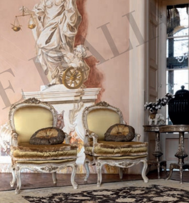 Fauteuil Bibliothèque Fauteuil de lecture Fauteuil à oreilles Canapé Tapisserie Meubles italiens de luxe