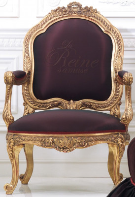 Chaise Trône Baroque Rococo Textile 1 Place Canapé Rembourrage Fauteuil Meubles Italiens