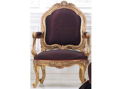 Chaise Trône Baroque Rococo Textile 1 Place Canapé Rembourrage Fauteuil Meubles Italiens