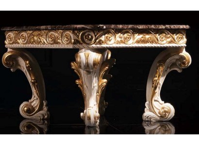 Table basse avec plateau en marbre Table ronde table d'appoint antique Style baroque rococo Italien.