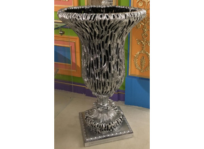 Vase à fleurs soviétique antique rare en argent pour salon rare de Russie