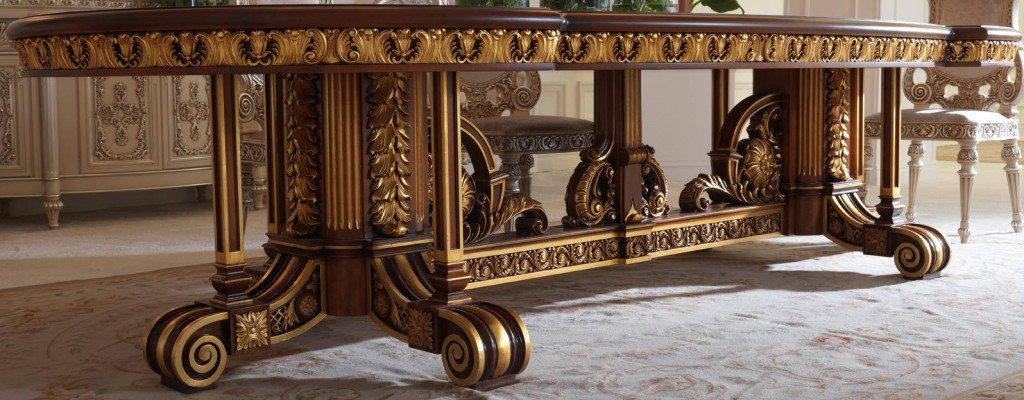 Tisch Esstisch Esszimmer Blatt Gold Wohnzimmer Holz Klassisch r Tisch Italien Möbel