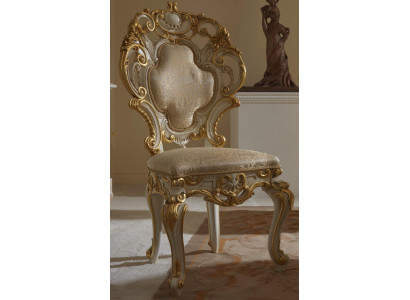 Chaises de salle à manger en bois Chaise de luxe Fauteuil blanc Chaises Salon Mobilier Baroque neuf