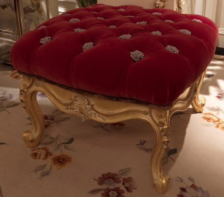 Repose-pieds Tabouret de salon Meuble Chaise Tabouret Mobilier italien Velours neuf