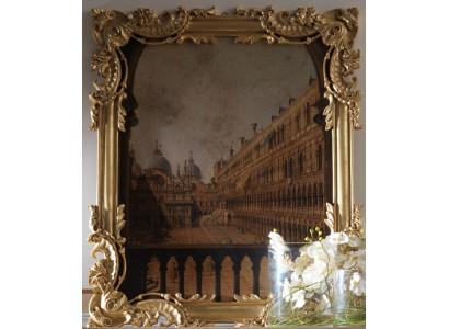 Miroir avec cadre sculpté doré baroque rococo Miroir mural italien neuf