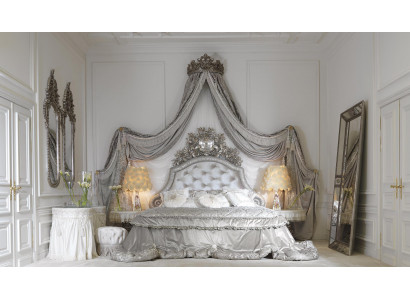 Lit Chesterfield Argent Lit Chambre de Luxe Lits en bois Italien nouvelle conception de meubles