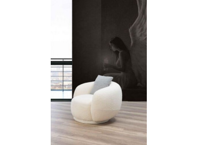 Chaise ronde moderne beige pour salon, mobilier de club, fauteuil design