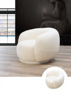 Chaise ronde moderne beige pour salon, mobilier de club, fauteuil design