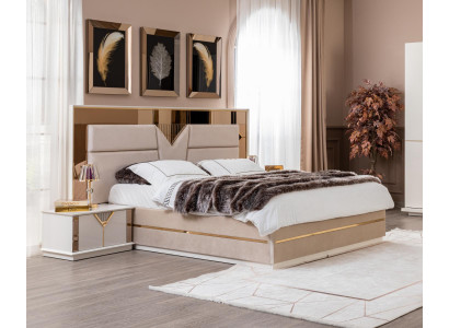 Table de chevet Chambre Mobilier de luxe en bois beige Style moderne Tables de chevet