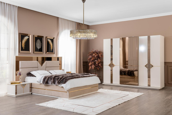 Table de chevet Chambre Mobilier de luxe en bois beige Style moderne Tables de chevet