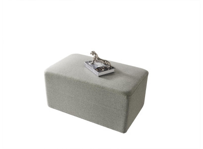 Tabouret Textile Salon Luxe Tables Modernes Gris en Bois Tabouret en Tissu