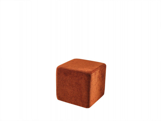 Tabouret repose-pieds cube meubles de luxe design style lounge club tissu orange.