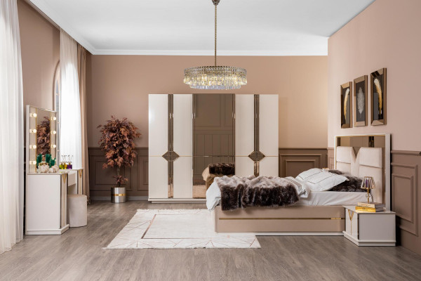 Armoire en bois Chambre Moderne Armoires Luxueuses Beige