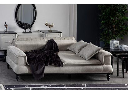 Canapé-lit de luxe Chesterfield xxl grand canapé trois places en tissu 3 places