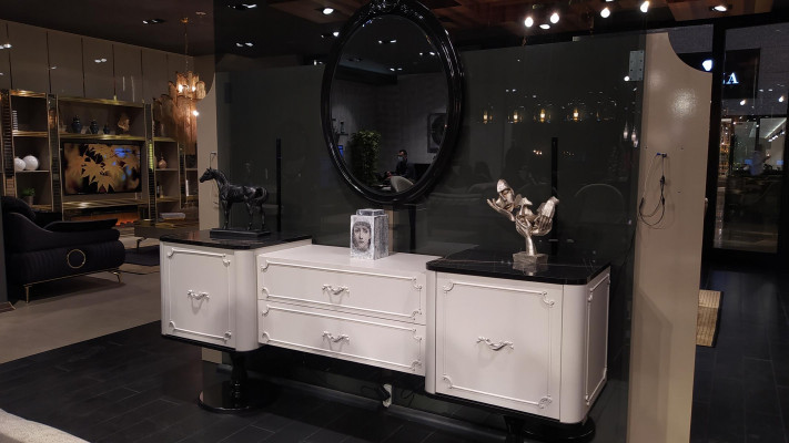 Classique Blanc Commode Design Console Commodes de Luxe Buffet 2 pièces.