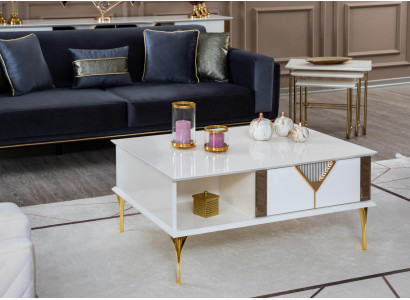 Table basse Salon Bois Design Mobilier de luxe neuf Blanc Style Moderne