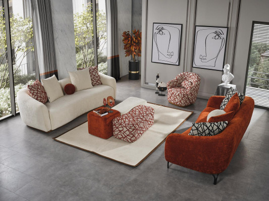 Rembourrage de tabouret nouveau design luxe beige style salon moderne