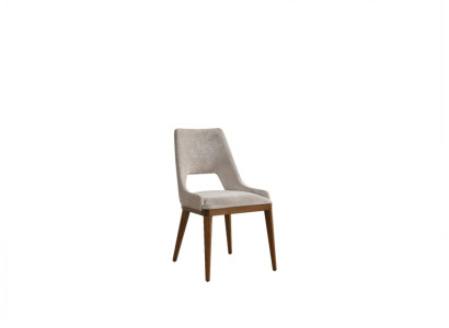 Chaise Salle à manger Moderne Bois Luxe Tissu Design neuf Rembourrage Beige