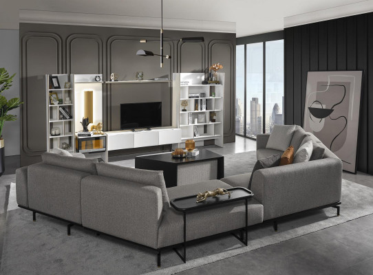 Table basse Salon Meubles Luxe Matériau Bois Moderne nouveau Design gris