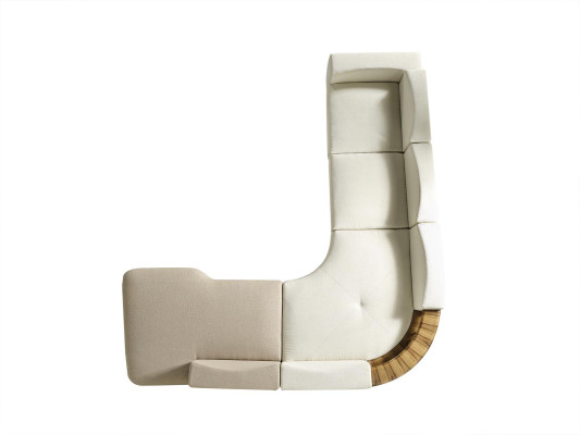 Canapé d'angle en forme de L Salon Style moderne Rembourrage Bois Textile Ensemble d'angle
