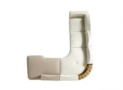 Canapé d'angle en forme de L Salon Style moderne Rembourrage Bois Textile Ensemble d'angle