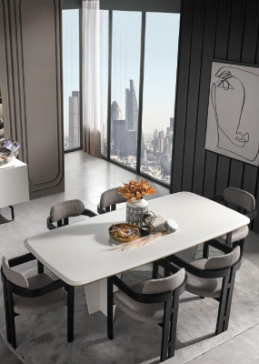 Table 6x Chaises Salle à manger Ensemble complet Groupe Bois 7 pièces neuf Moderne