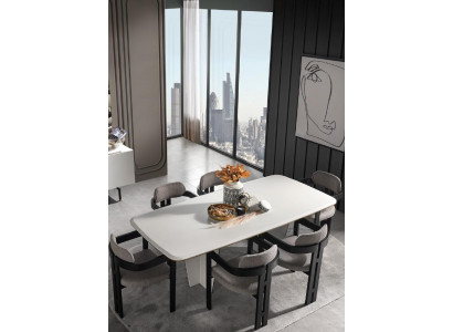 Table 6x Chaises Salle à manger Ensemble complet Groupe Bois 7 pièces neuf Moderne
