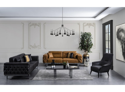 Ensemble de canapé 431 places, noir, moderne et luxueux, nouveau groupe de tissu