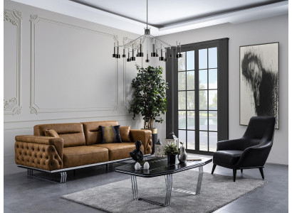 Ensemble de canapés de salon 3 places Sofa Couch Canapés en similicuir