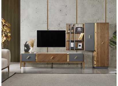 Unité murale pour téléviseur, buffet bas, étagère, armoire suspendue, garde-robe moderne, neuf.