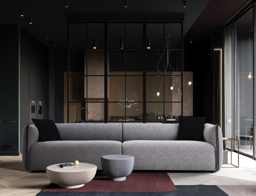 Canapé en tissu de siège de canapés Design Luxueux à trois places Canapé 4 places Mobilier neuf