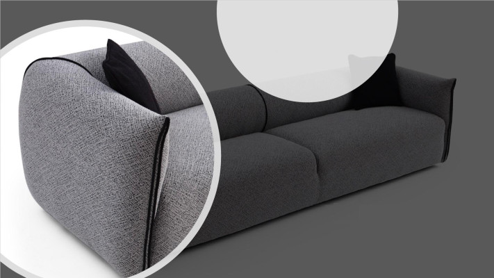 Canapé en tissu de siège de canapés Design Luxueux à trois places Canapé 4 places Mobilier neuf